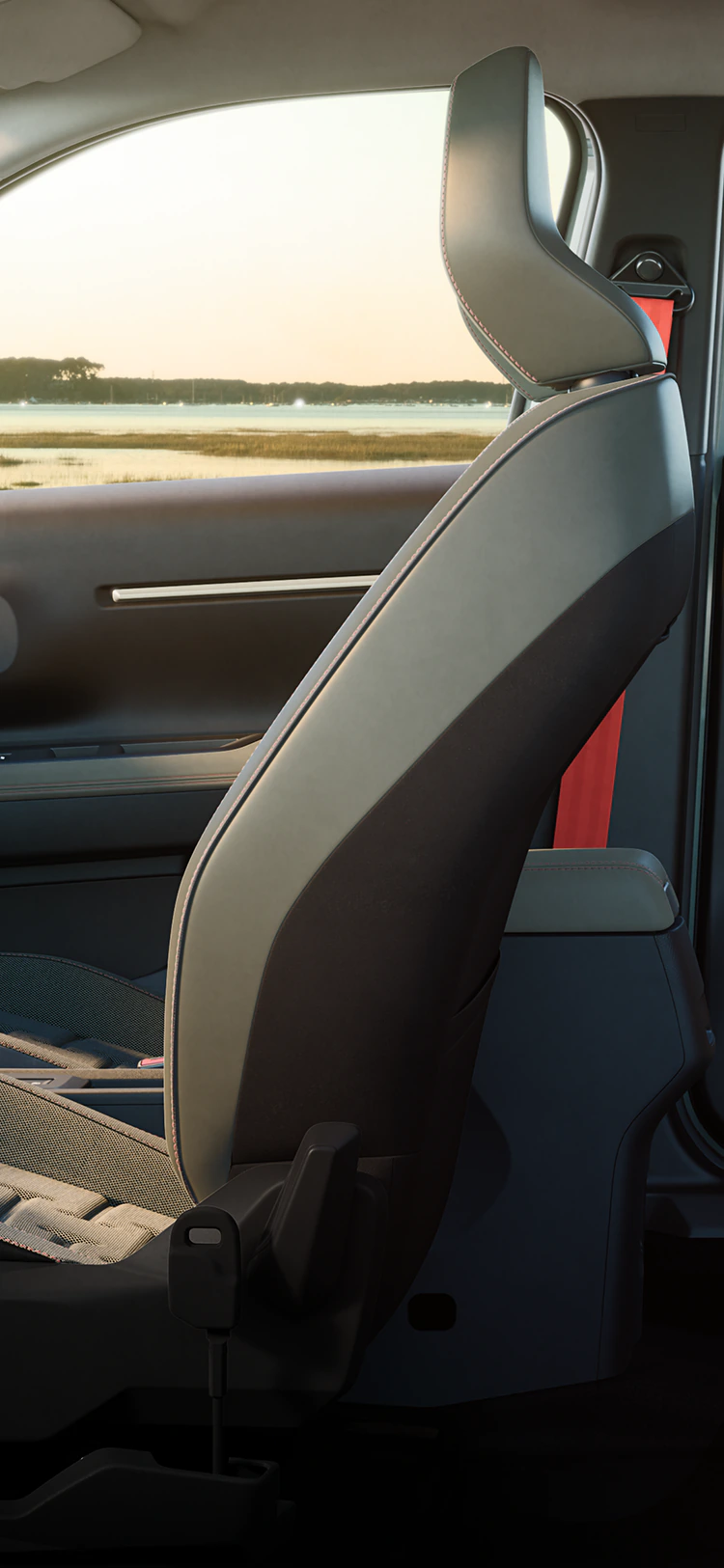 Widok wnętrza Citroëna C3 Outdoor z boku, ukazujący fotele Advanced Comfort i przestronną kabinę rodzinnego SUV-a
