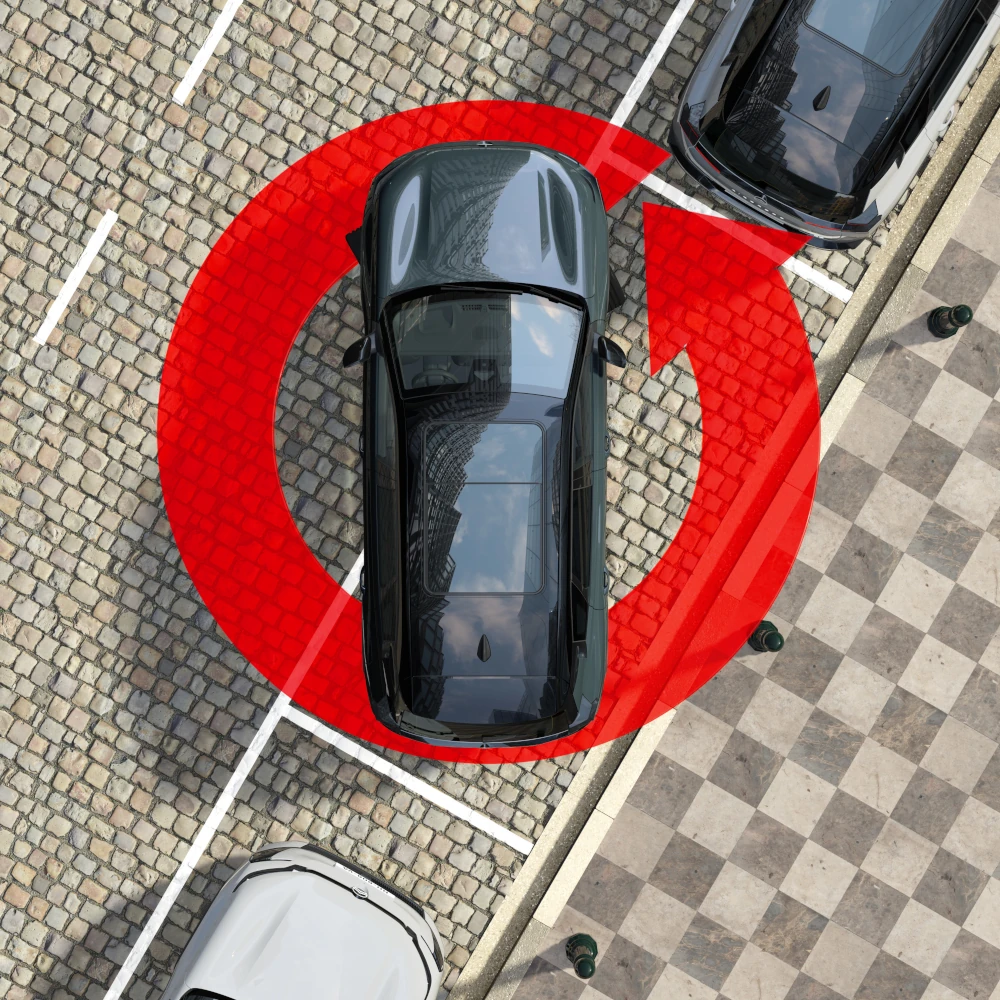 Widok z góry C5 Aircross podkreślający Vision 360°, bezpieczeństwo, widoczność i technologię